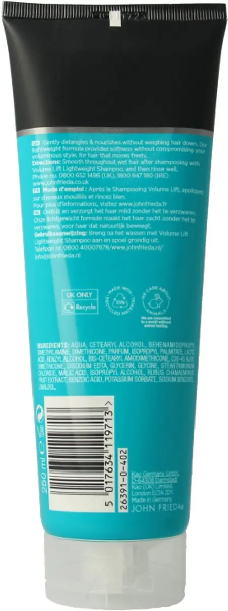 John Frieda Luxurious Volume Conditioner 250ml - afbeelding 6 van 6