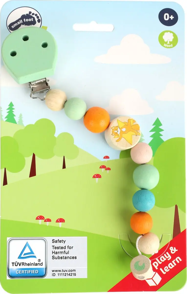 Small Foot Baby Houten Speen Ketting Lex de Vos - Groen