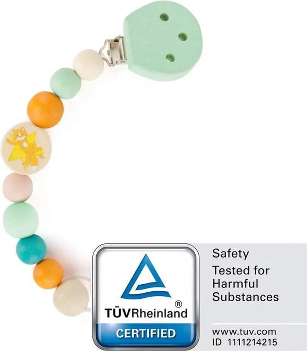 Small Foot Baby Houten Speen Ketting Lex de Vos - Groen