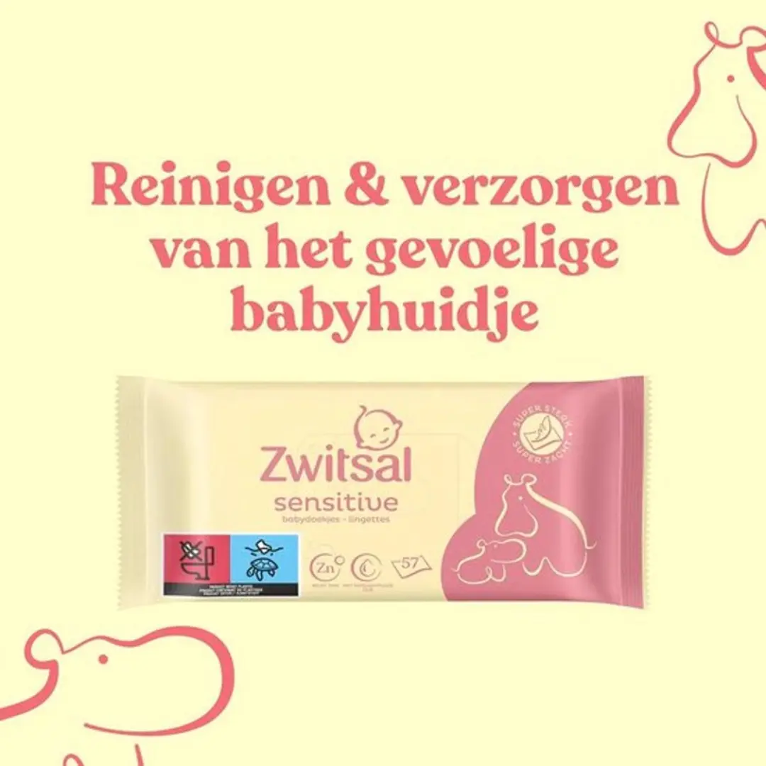 Zwitsal Sensitive Billendoekjes 3x57 Stuks