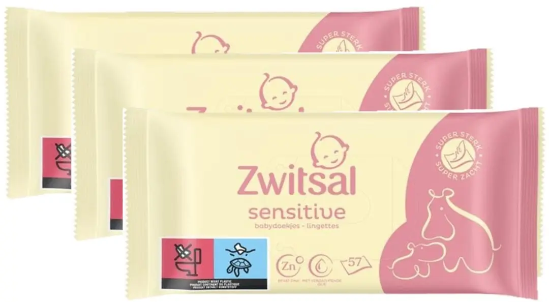 Zwitsal Sensitive Billendoekjes 3x57 Stuks