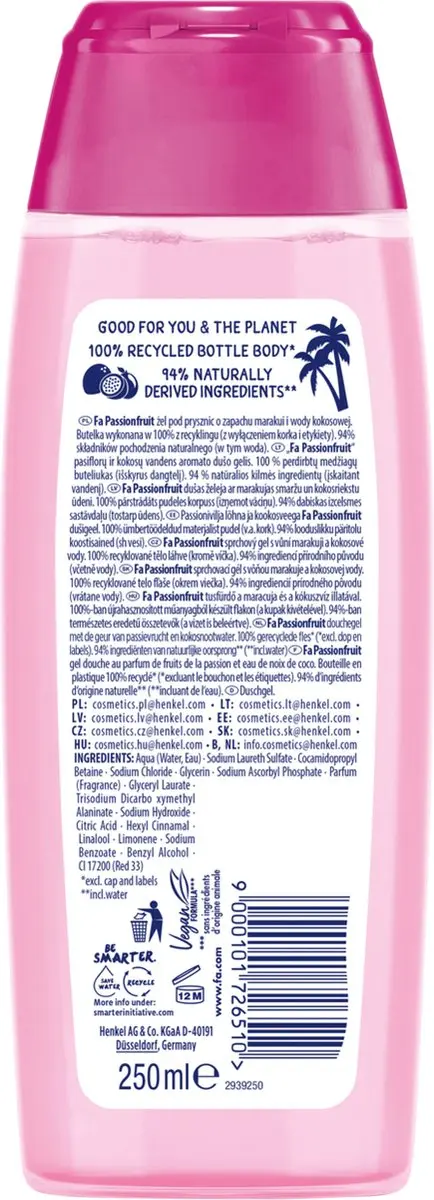 Fa Shower Passion Fruit Douchegel - 6x250ml
