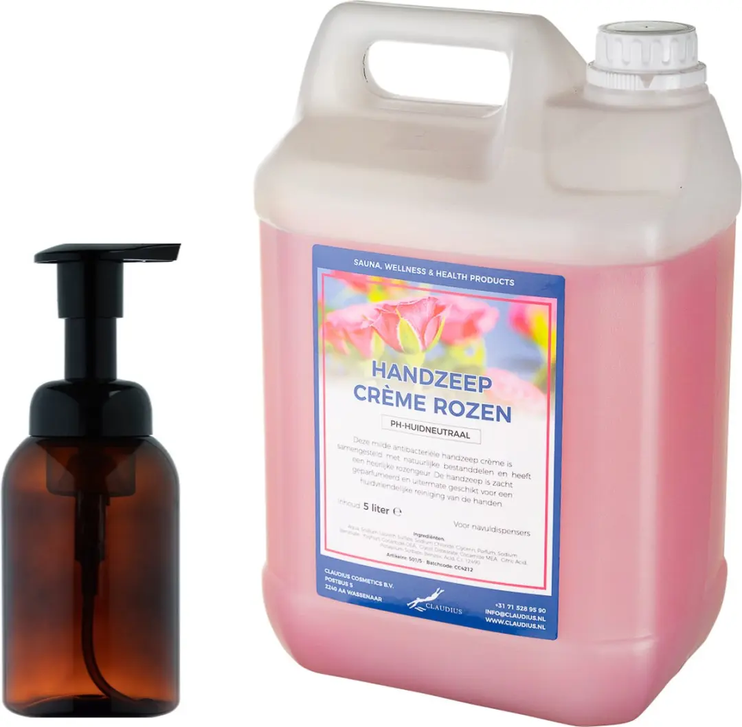 Splashbox Cosmetics Zeepdispenser 300ml + 5L Handzeep Rozen