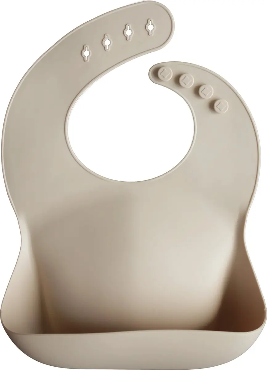 Mushie Siliconen Baby Slabbetje Shifting Sand