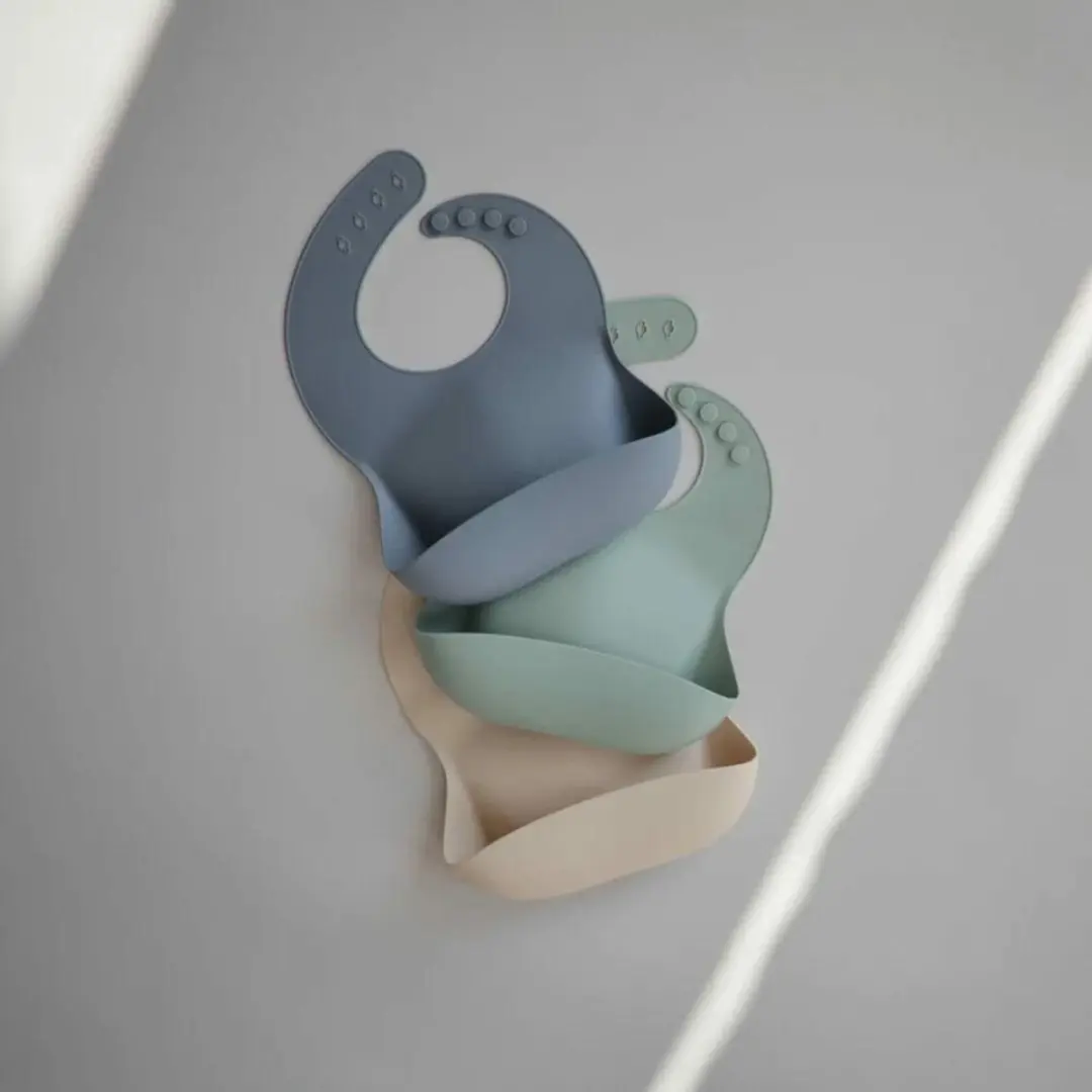 Mushie Siliconen Baby Slabbetje Shifting Sand - BPA/ftalaatvrij