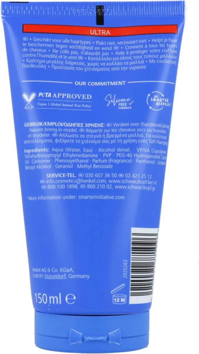 Taft Ultra Styling Gel 150ml