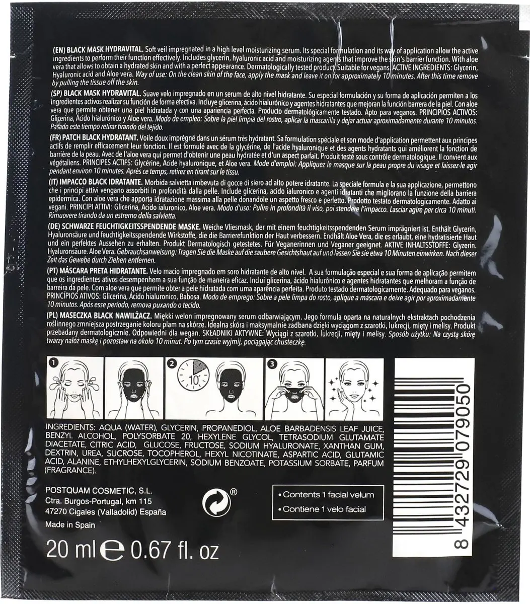 Postquam Hydrovital Black Detox Masker 20ml