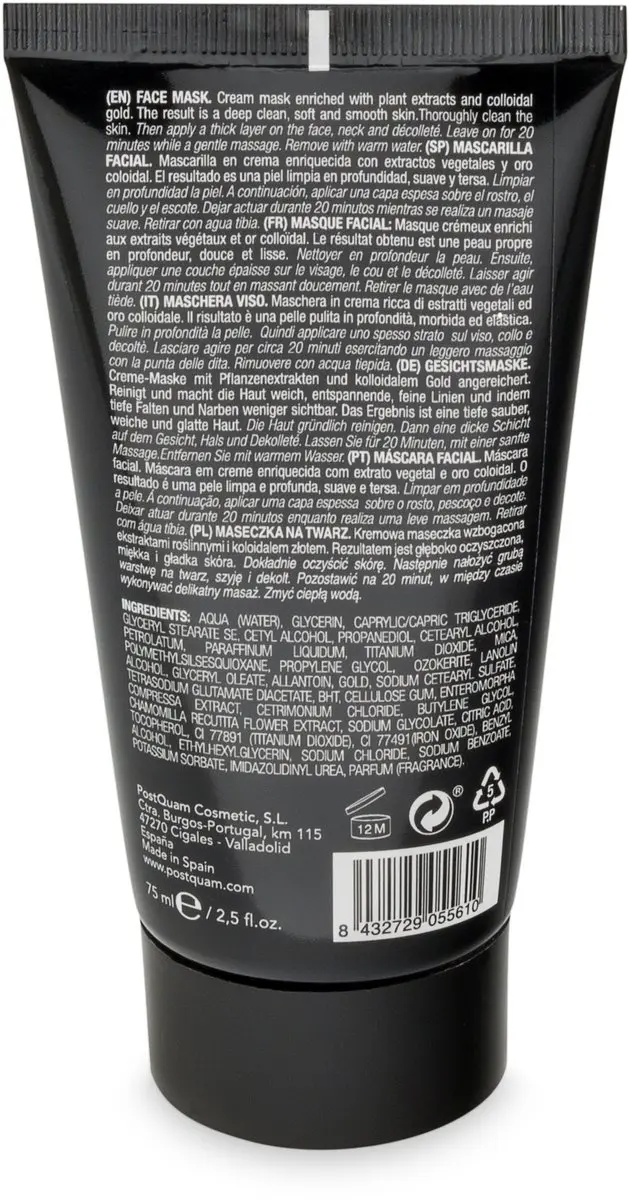 Postquam Gouden Gezichtsmasker 75ml - 1% Collodial Goud