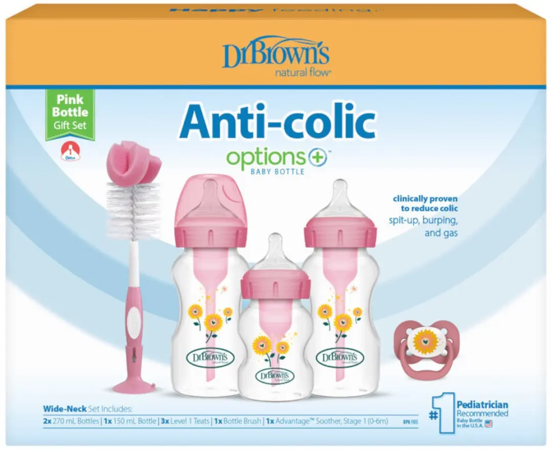 Dr. Brown's Options+ Anti-Colic Starterset - 7 Stuks 270ml Roze
