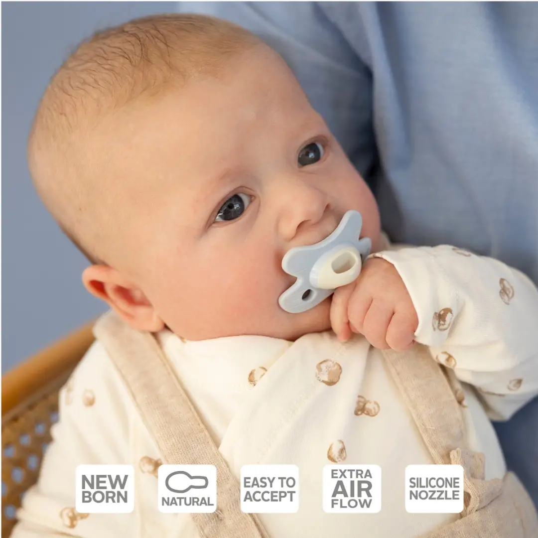Difrax Natural Fopspeen Newborn - Blauw - 2 Stuks - afbeelding 6 van 6