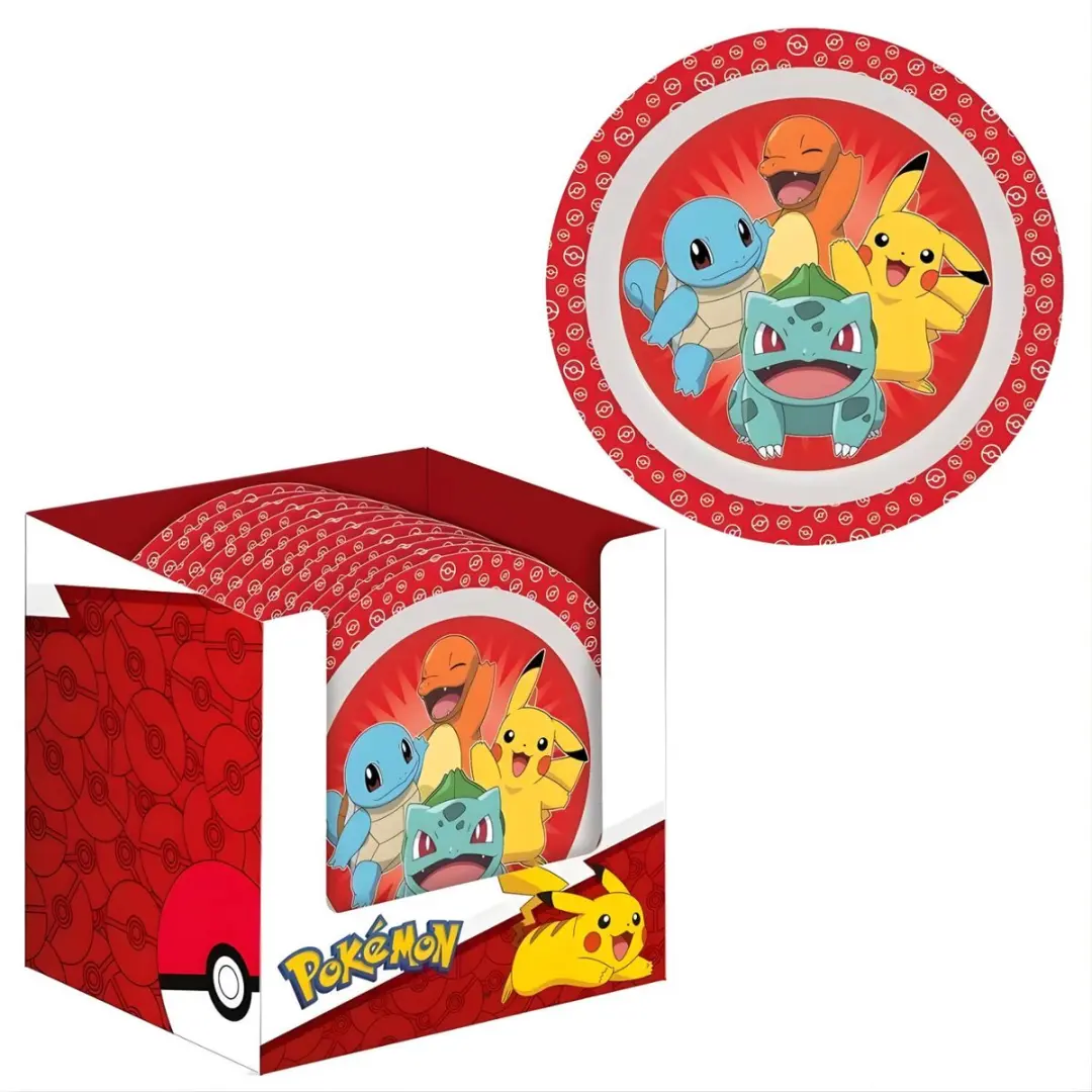 Pokémon Ontbijtbordjes - 6x - Donkerrood - Ø21cm