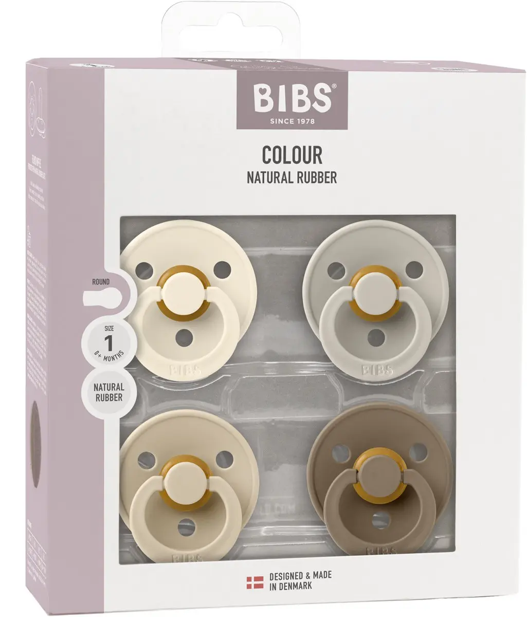 BIBS Colour Fopspeen - 4 Stuks - Maat 1 - Multicolor