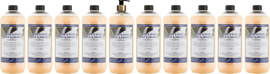 Splashbox Cosmetics Body & Hair Milk & Honey 1L - 10 Stuks