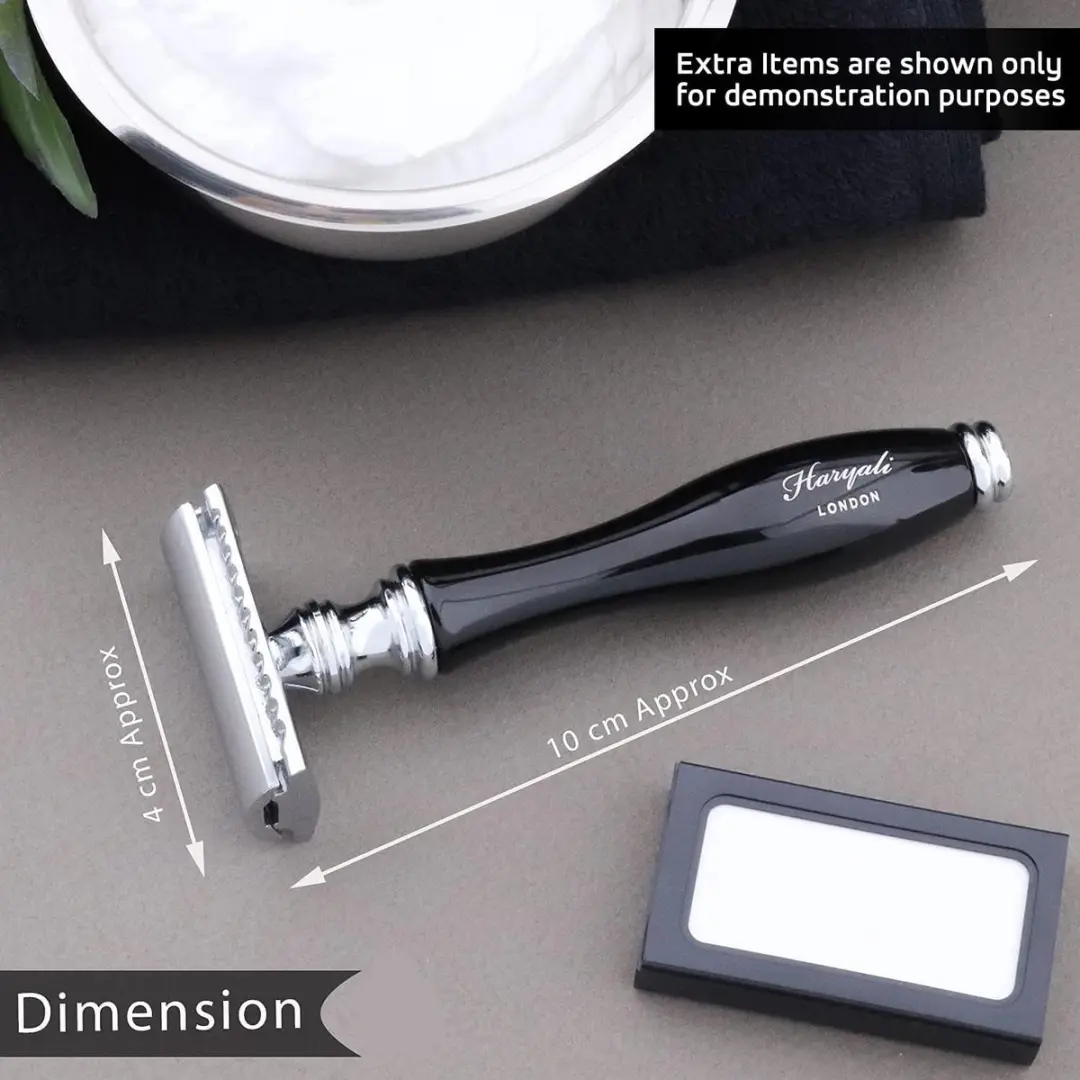 Haryali London Scheerset Mannen - DE Safety Razor 5x - Zwart - afbeelding 6 van 6