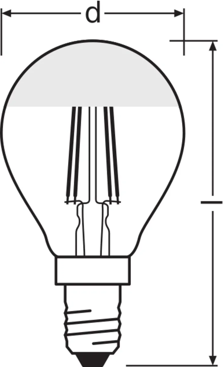 LEDVANCE Classic LED E14 Peer Filament 4W 350lm - Helder