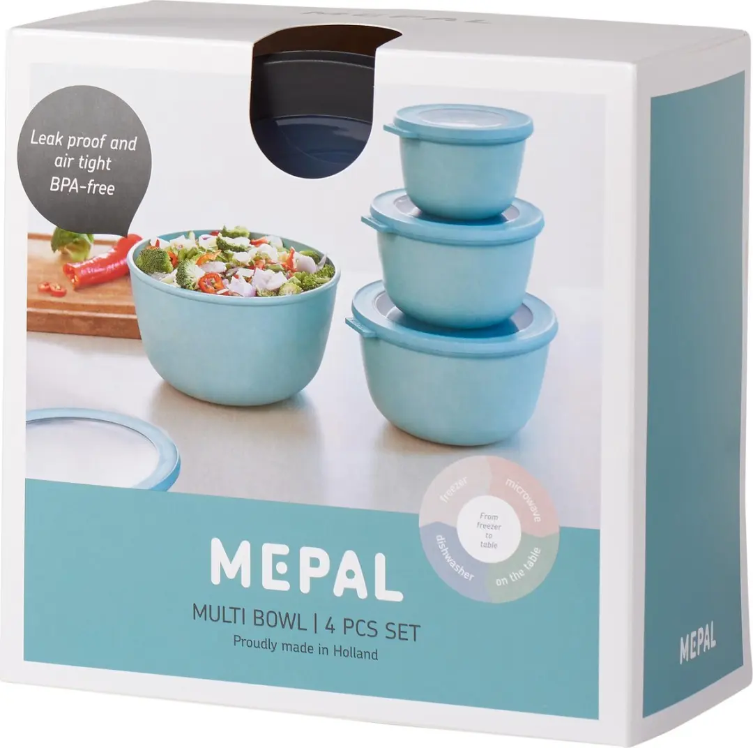 Mepal Cirqula Vershouddoosset 4-delig - 500/1000/2000/3000ml - Nordic Black