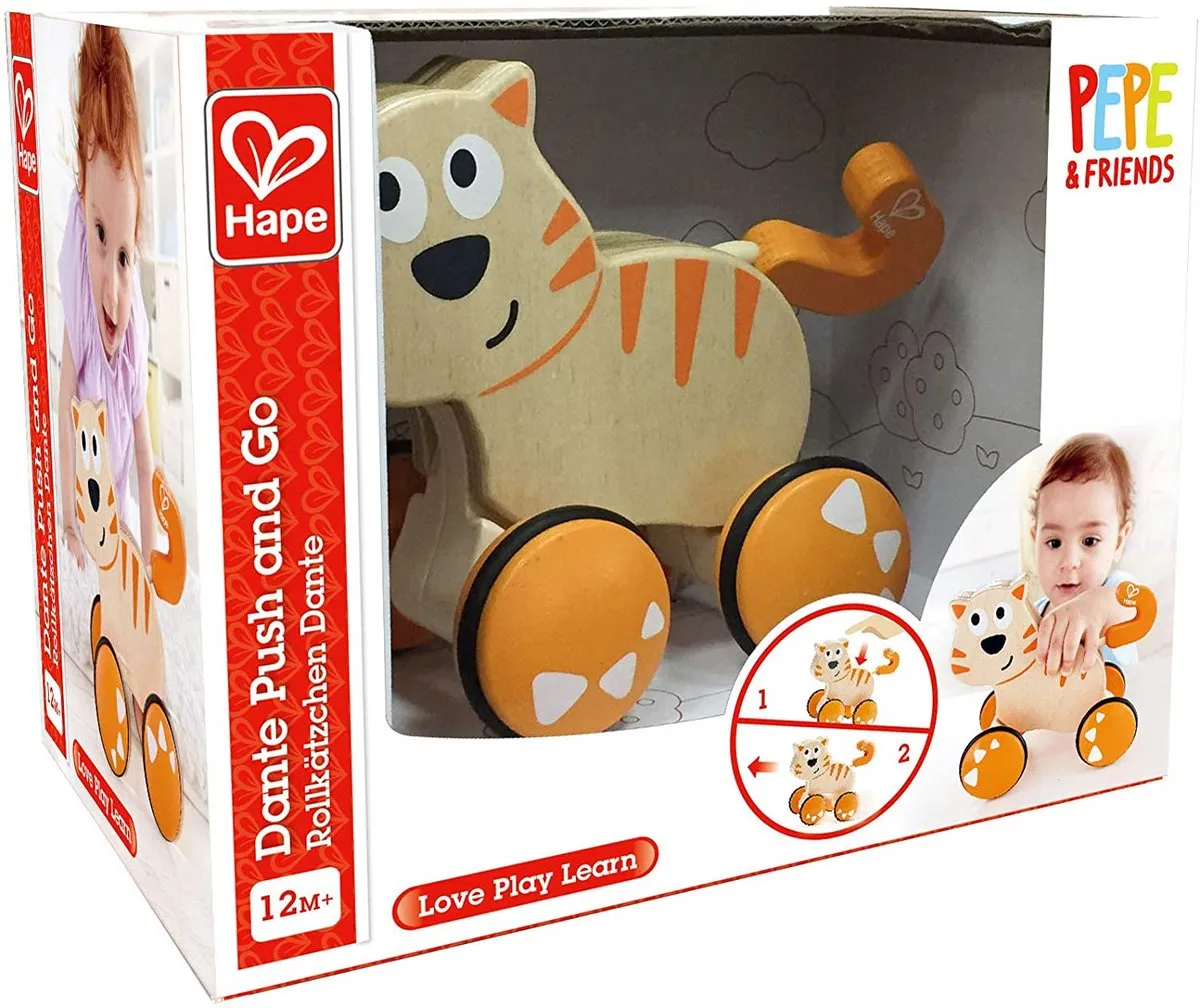 Hape Dante Push & Go! Duwdier - Veelkleurig - afbeelding 6 van 6