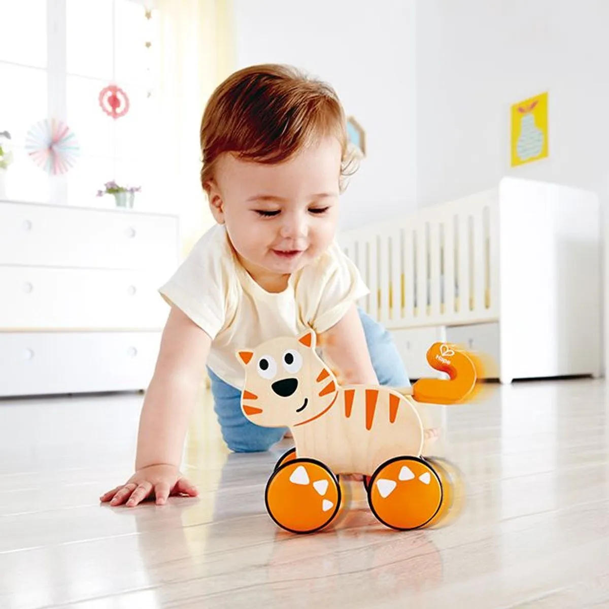 Hape Dante Push & Go! Duwdier - Veelkleurig