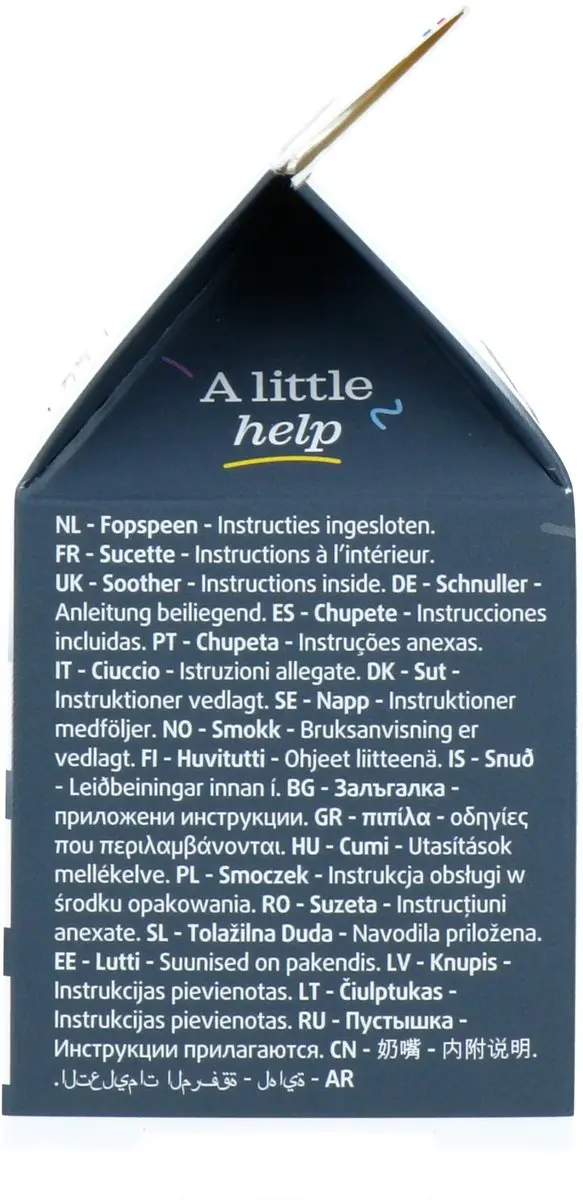 Difrax Fopspeen Natural Siliconen 6+ maanden - Grijs