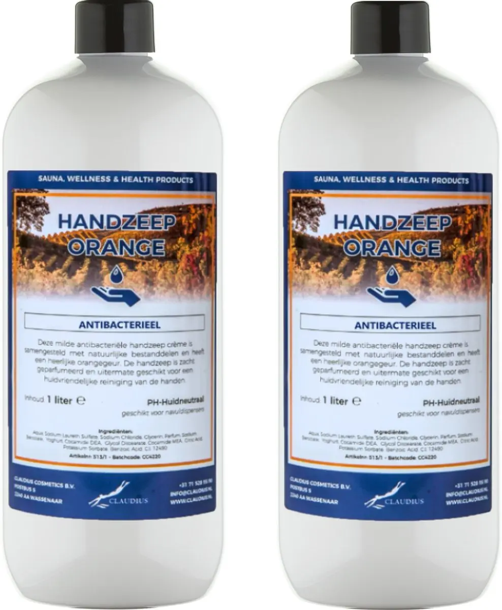 Splashbox Cosmetics Handzeep Orange 2 Liter - Set van 2