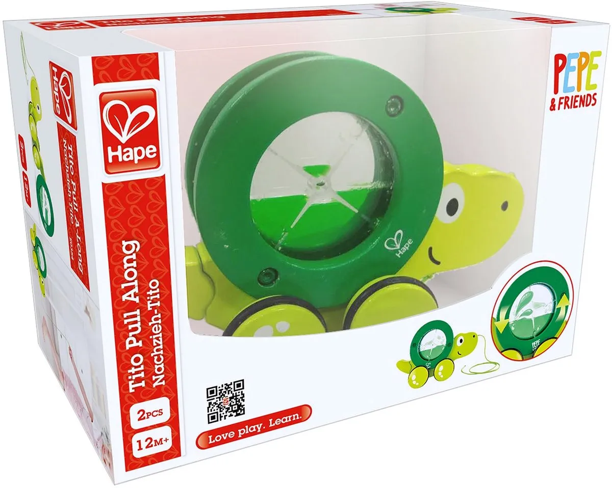 Hape Nachziehschildkröte Tito Trekschildpad - Veelkleurig