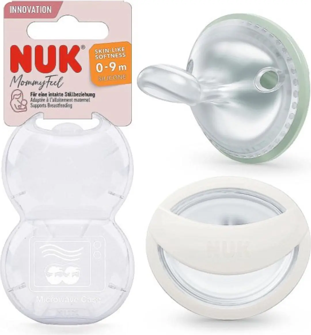 NUK MommyFeel Fopspeen 0-6 maanden - 2 Stuks - Munt/Wit