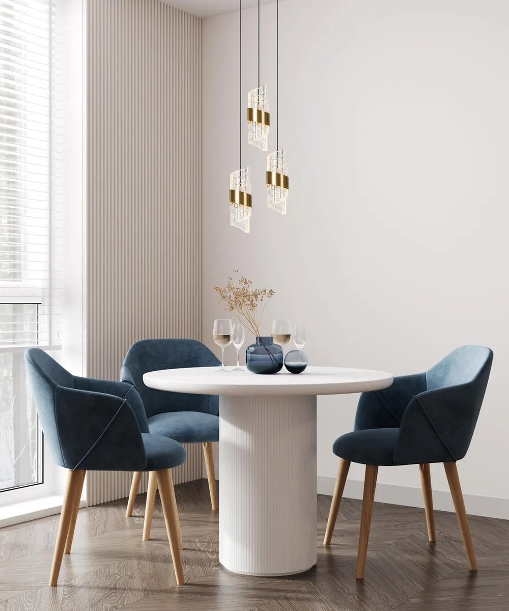 Lucide KLIGANDE - Hanglamp - Ø 25 cm - LED Dimbaar - 3x8W 2700K - Mat Goud / Messing