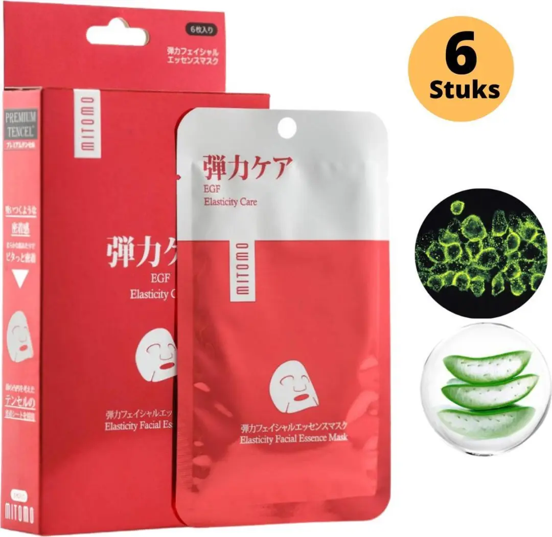 Mitomo EGF Elasticity Care Gezichtsmasker 6 Stuks