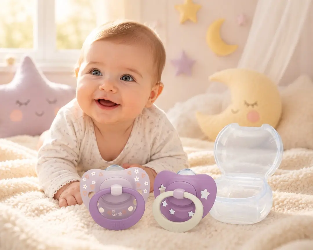 NUK First Choice Fopspeen Set Day & Night - Paars - 2 Stuks