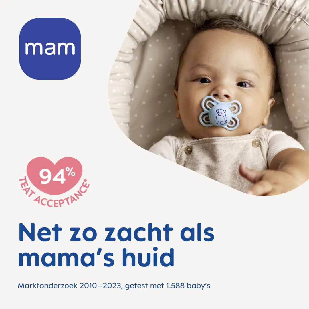 MAM Perfect Night Speen Orthodontisch Glow In The Dark - 0-6 Maanden - 2 Stuks