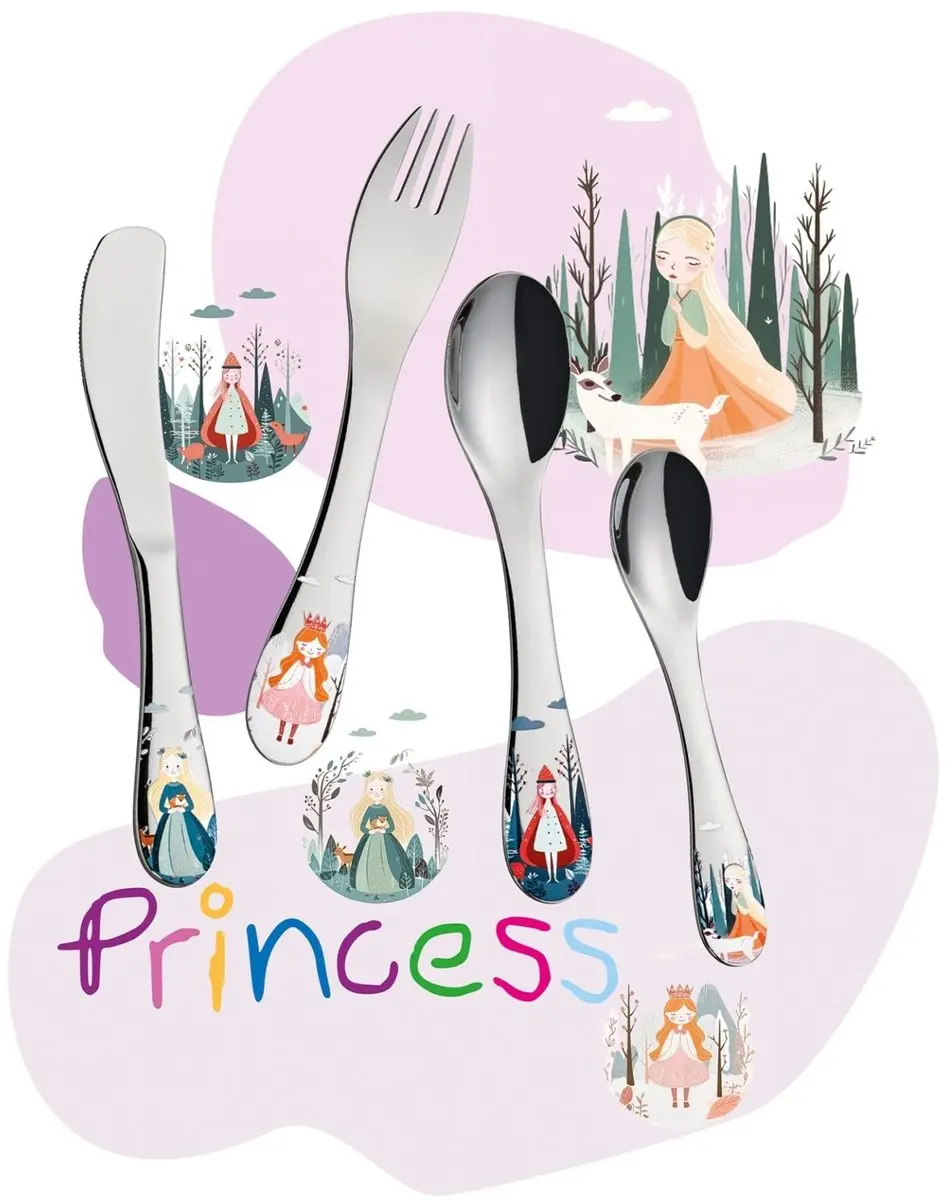 Cilio Kinderbestek Princess 4-delig - 4 Stuks