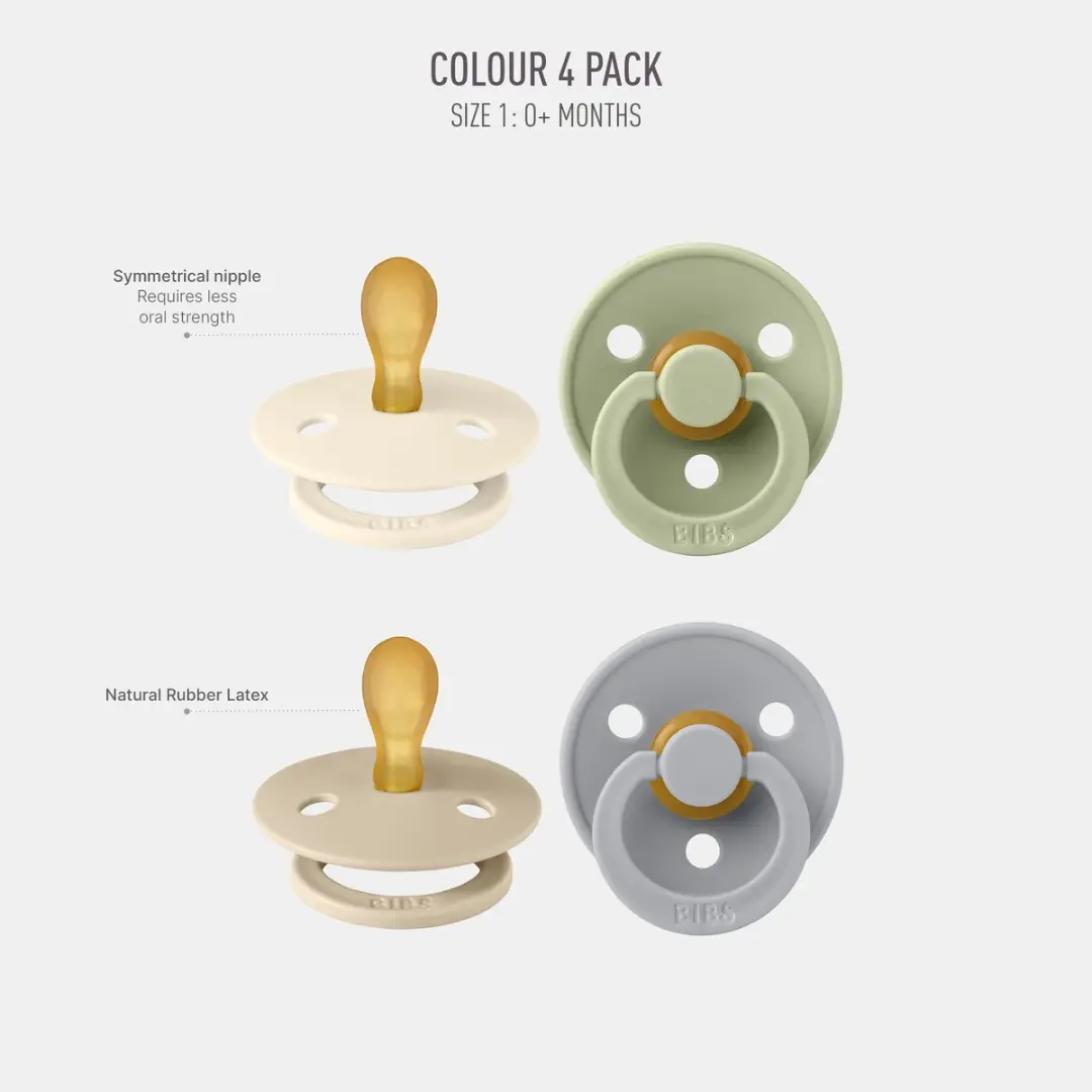 BIBS Colour Symmetrische Speen Cloud Mix - 4 Stuks