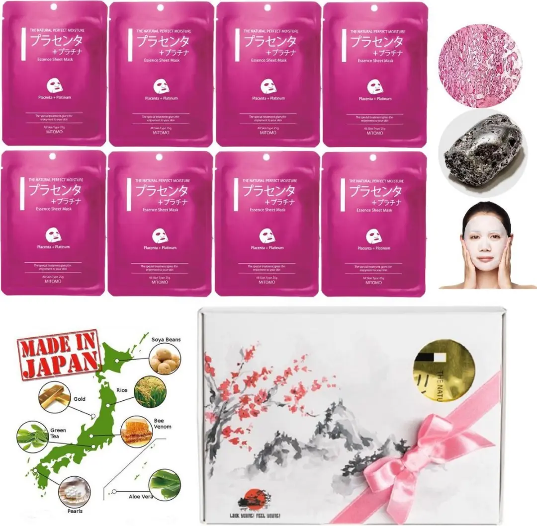 Mitomo Japan Placenta & Platinum Beauty Gezichtsmaskers