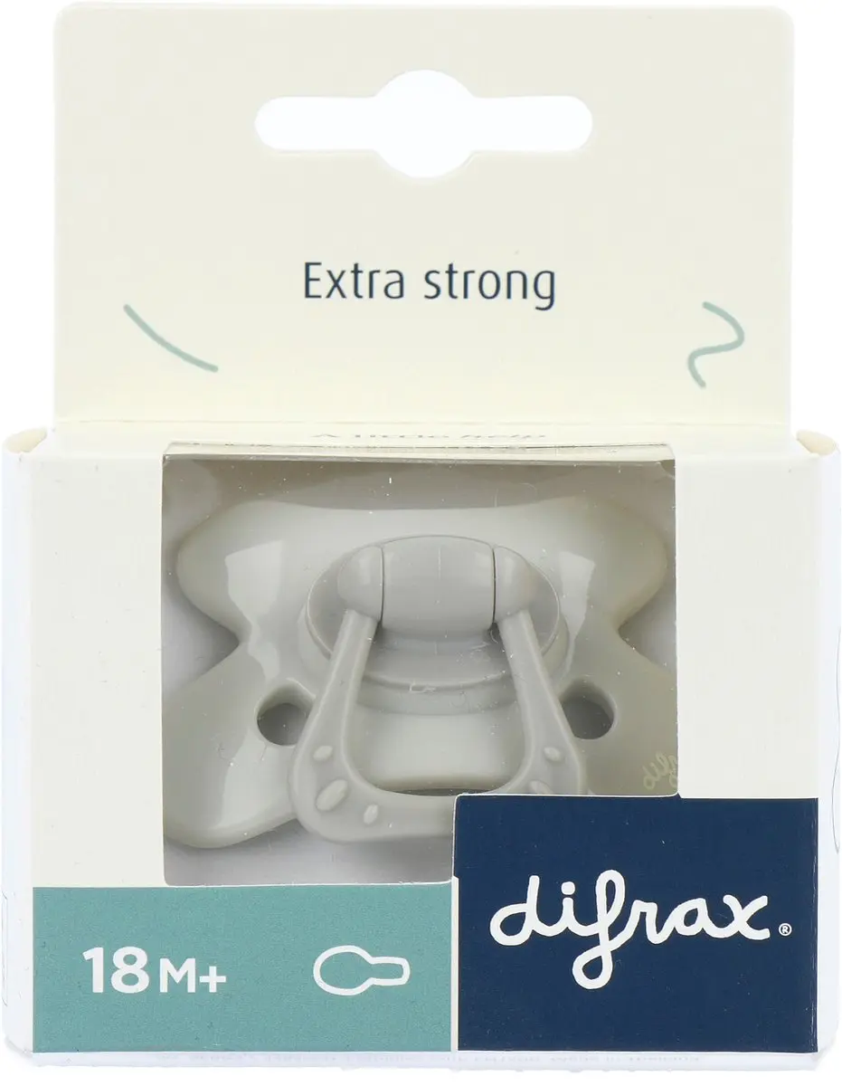 Difrax Fopspeen Naturel Edelsteen - 18+ Mnd - Grijs