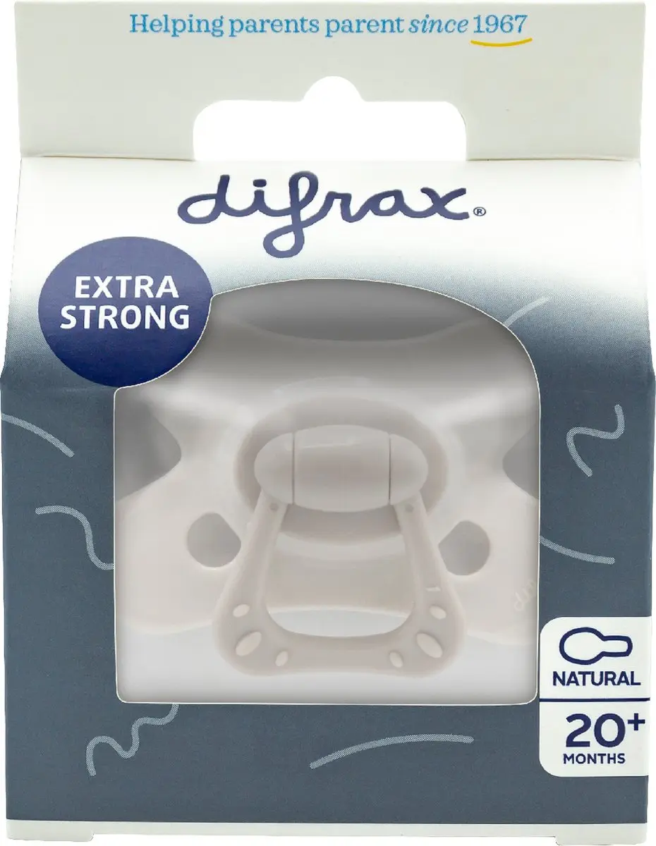 Difrax Fopspeen Naturel Edelsteen - 18+ Mnd - Grijs