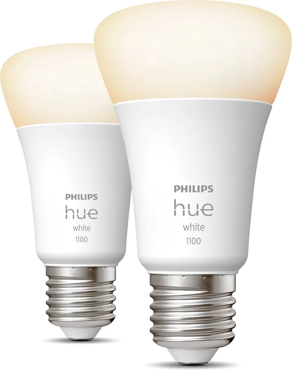 Philips Hue Standaardlamp E27 Wit 2700K - 2 Stuks - 1100lm - Mat