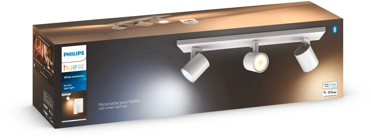 Philips Hue Runner Opbouwspot GU10 - 3x5W Wit - incl. Dimmer Switch