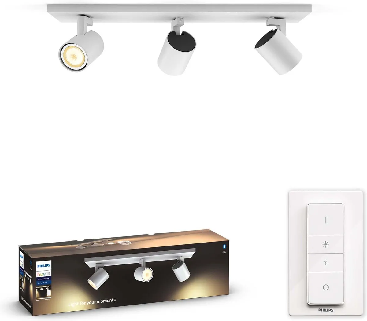 Philips Hue Runner Opbouwspot GU10 - 3x5W Wit - incl. Dimmer Switch