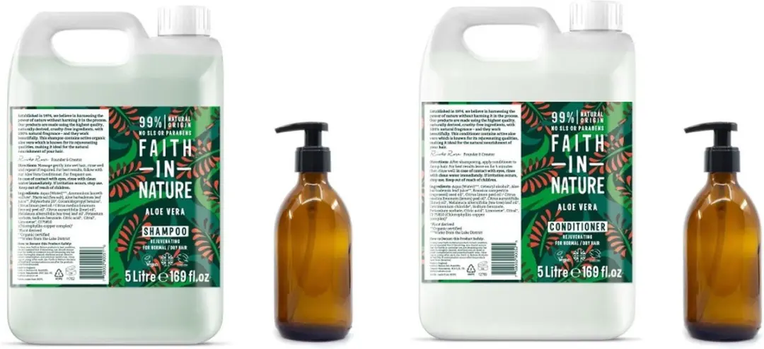Faith In Nature Aloe Vera Shampoo & Conditioner Refill 10L