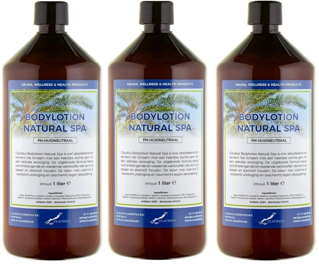 Splashbox Cosmetics Bodylotion Natural Spa 1L - 3 Stuks