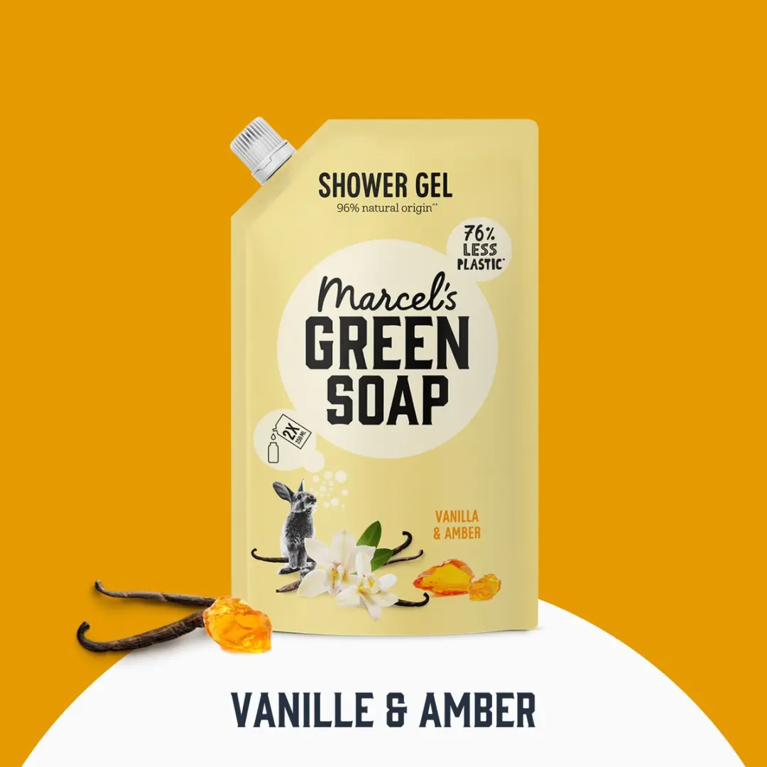 Marcel's Green Soap Douchegel Navulling Vanille & Amber - 6x500ml