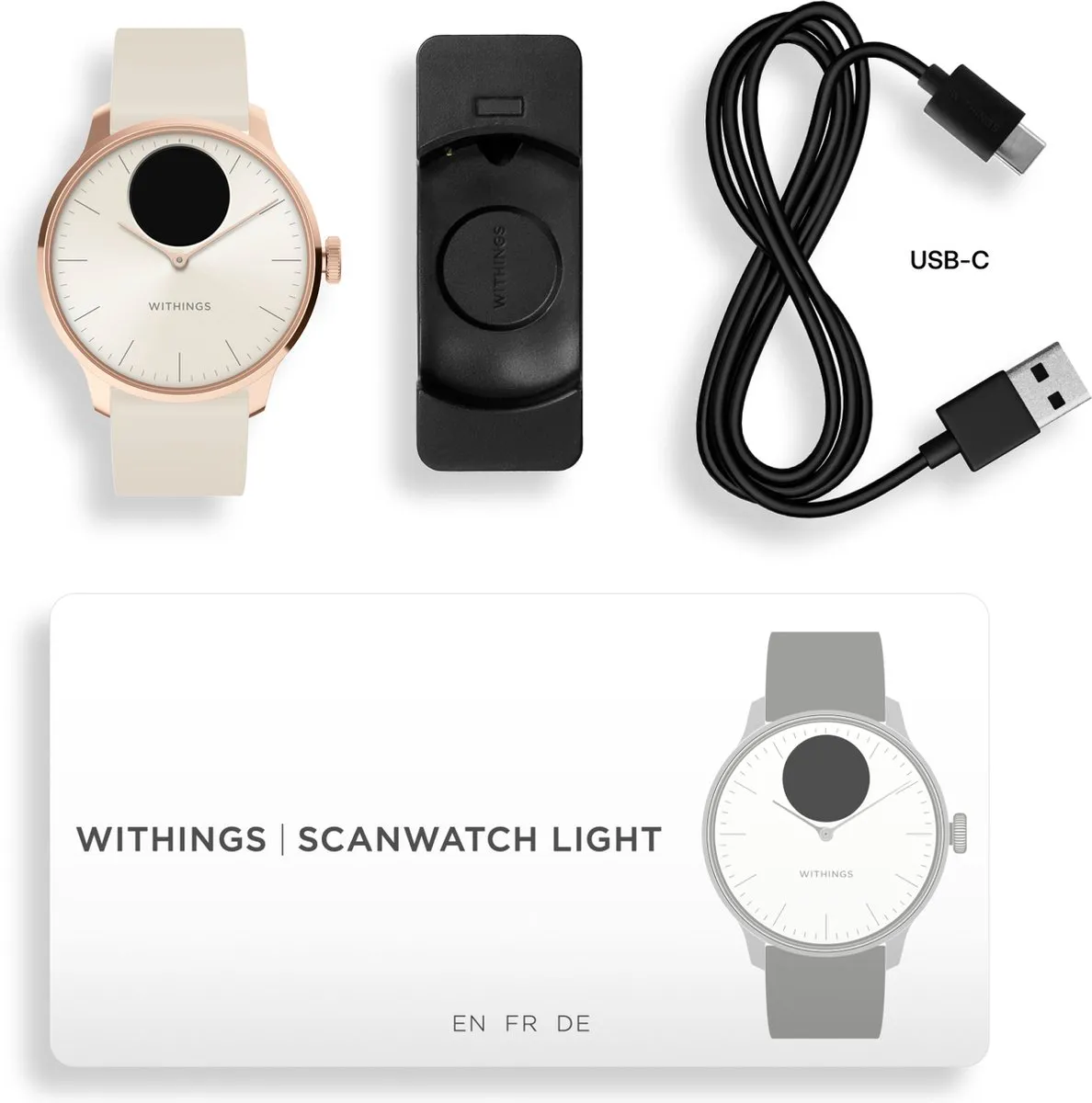 Withings ScanWatch Light - 37mm - Hybride Smartwatch - Zand