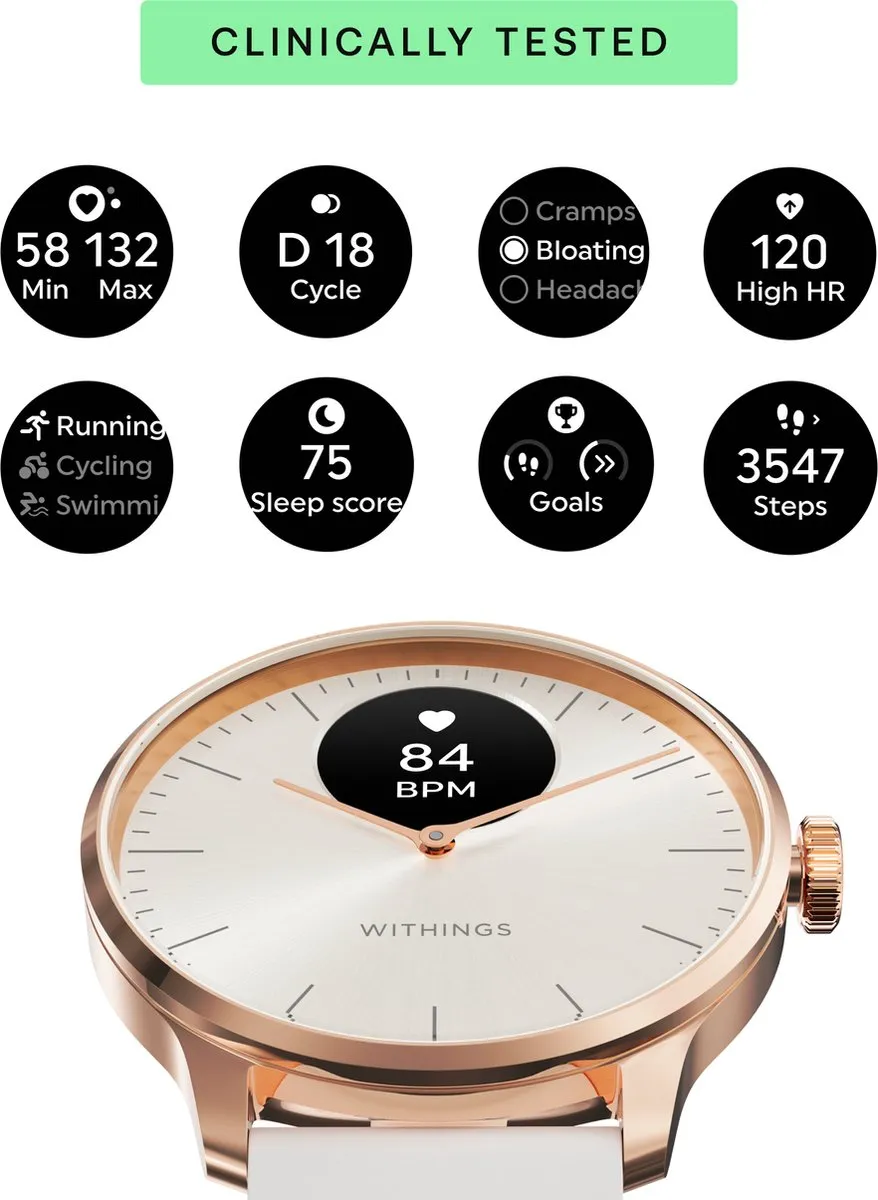 Withings ScanWatch Light - 37mm - Hybride Smartwatch - Zand