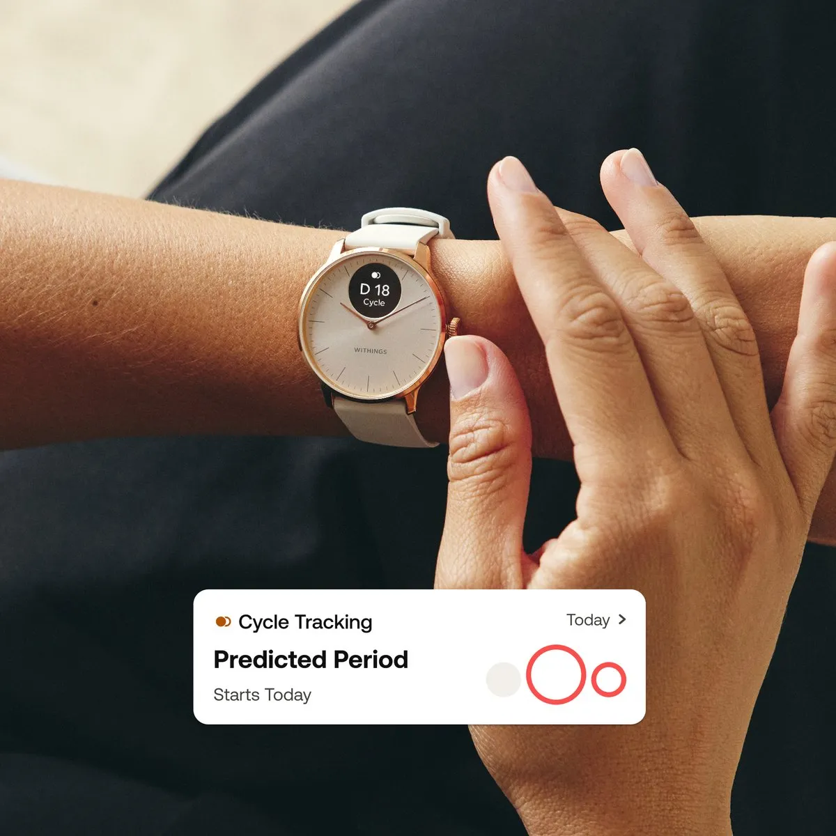 Withings ScanWatch Light 37mm Smartwatch - Zand - afbeelding 6 van 6