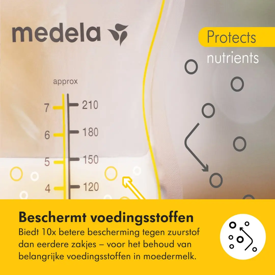 Medela Moedermelk Bewaarzakjes 100 Stuks - 210ml - Lekvrij - afbeelding 6 van 6