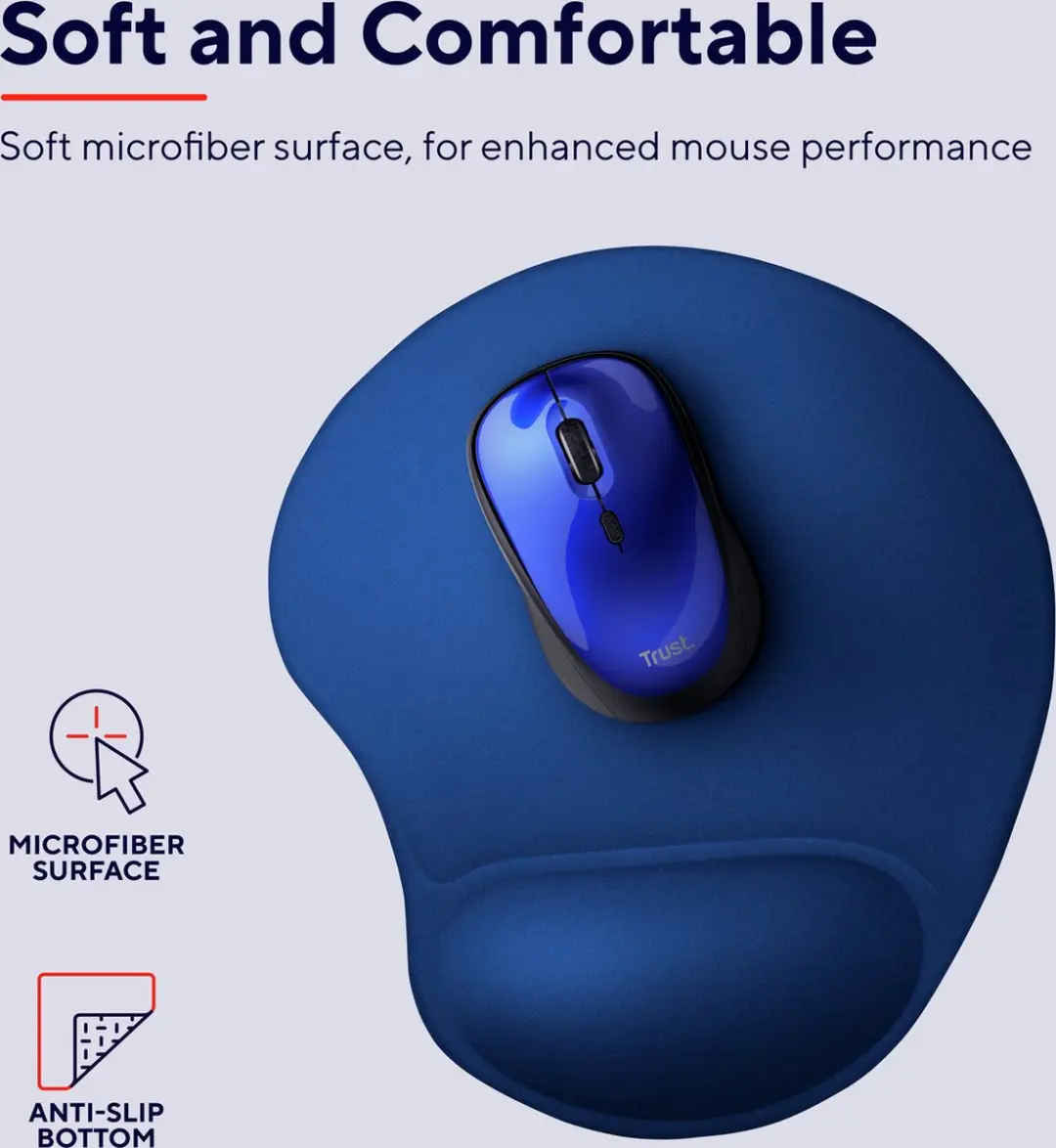 Trust BigFoot Ergonomische Muismat - Blauw