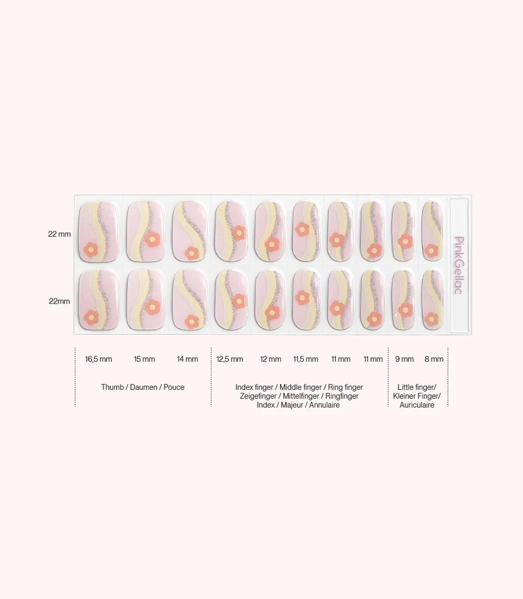 Pink Gellac UV Nagelstickers Blooming Meadows 0049 - 20 Stuks