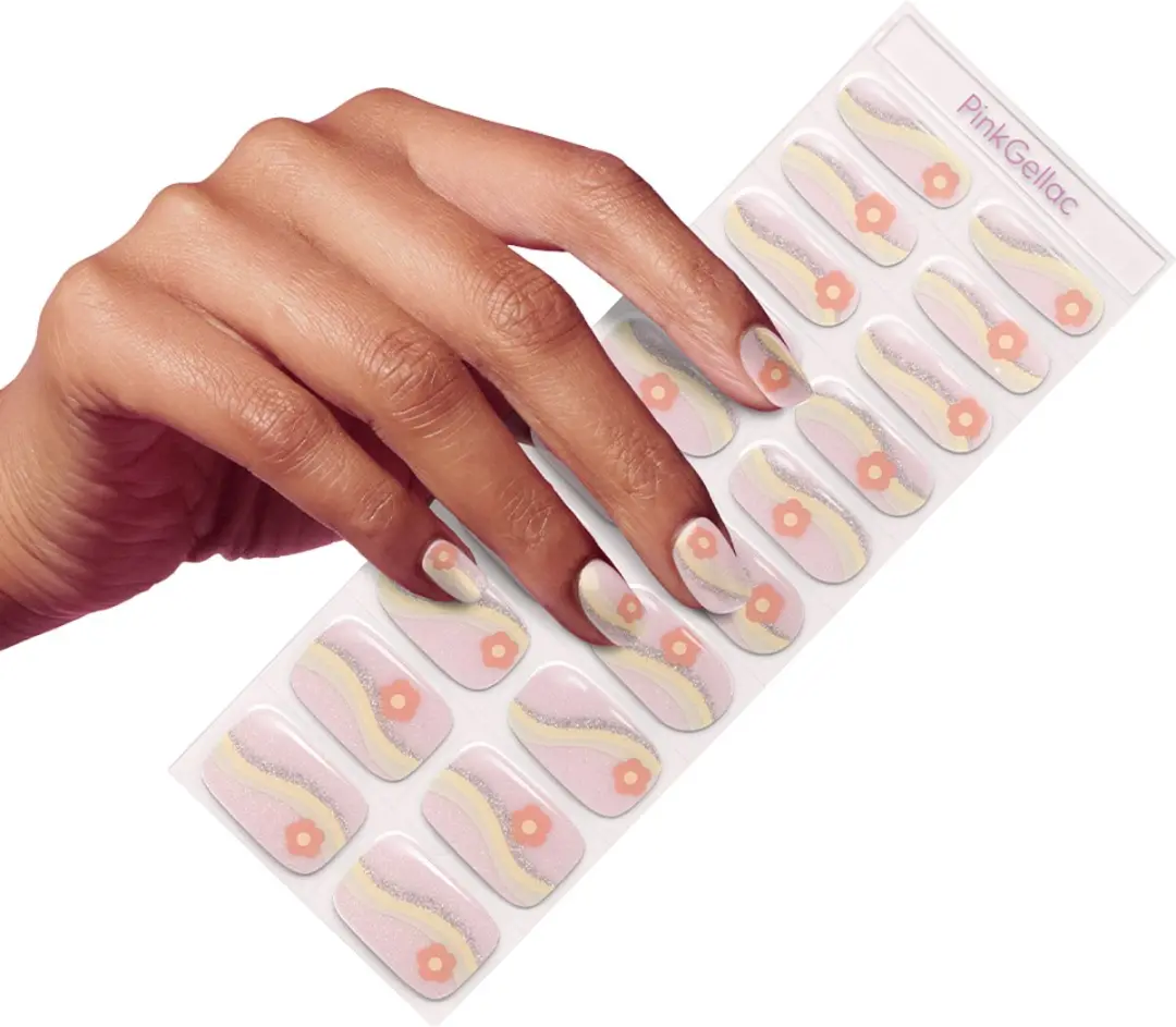 Pink Gellac UV Nagelstickers Blooming Meadows 0049