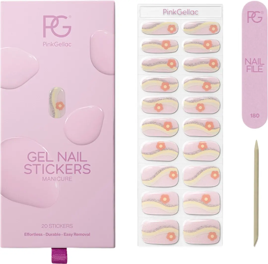 Pink Gellac UV Nagelstickers Blooming Meadows 0049 - 20 Stuks
