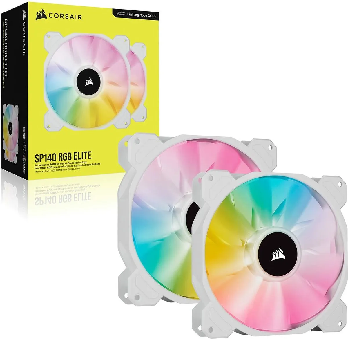 Corsair SP140 RGB ELITE Boxventilator - Wit